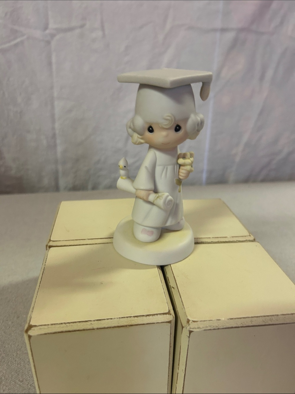 Precious Moments Cream and Pink Graduate Figurine